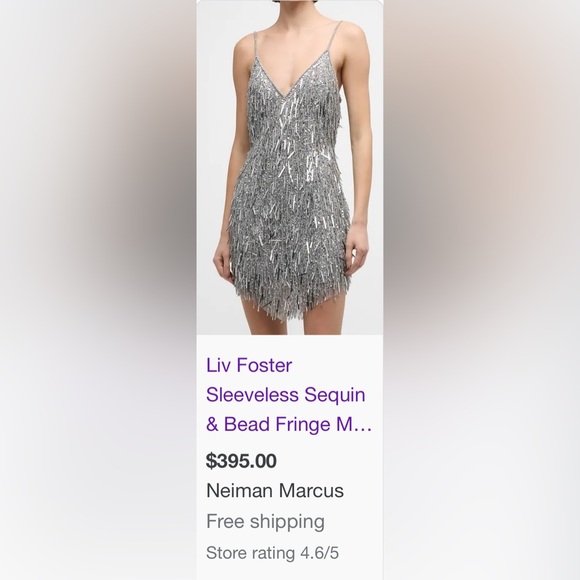 Gorgeous Liv Foster sequin mini dress with allover bead fringe - Picture 8 of 8